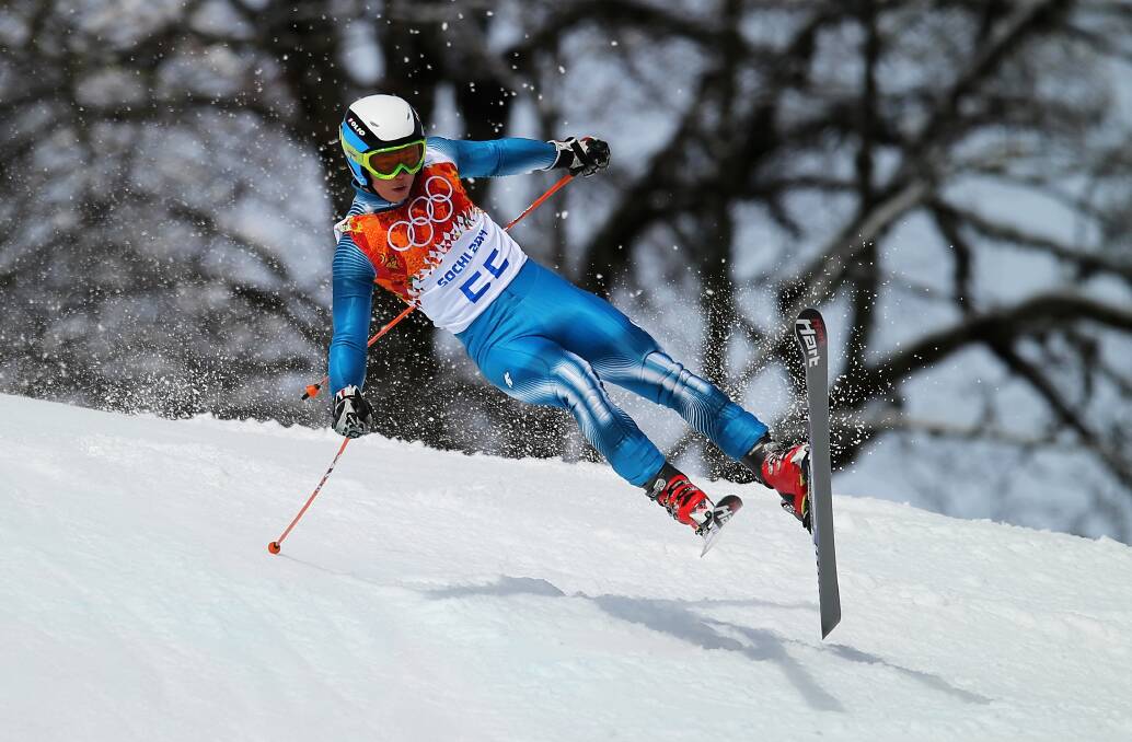 Je-Yun Park of Korea in action during the Alpine Skiing Men's Giant Slalom on day 12 of the Sochi 2014 Winter Olympics at Rosa Khutor Alpine Center on February 19, 2014 in Sochi, Russia.Photo: GETTY IMAGES