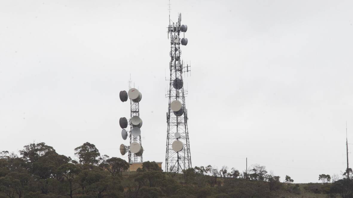 Mobile tower on Ararat's One Tree Hill. Picture: PETER PICKERING