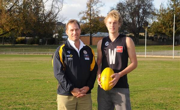 Andrew Bach (left) will coach Great Western in the 2015 Mininera and District Football League season.