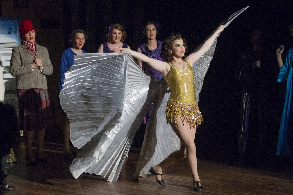 Marian College student Sarah in one of the spectacular costumes from the school's production of The Drowsy Chaperone.