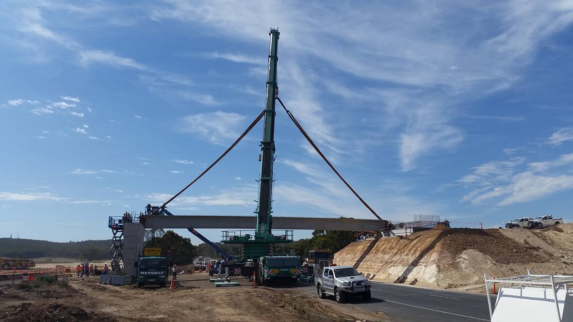 A beam is lifted into place at Eurambeen.