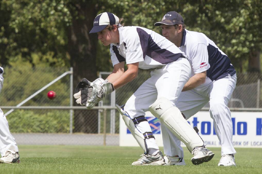 IN SAFE HANDS: Aradale wicket keeper Riley Woods in action during his team’s victory over Youth Club at Alexandra Oval on Saturday. The win sees Aradale move through to the Grampians Cricket Association grand final where it will face Swifts/Great Western.