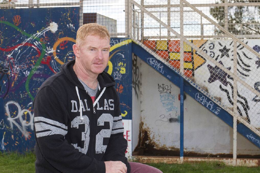 Sergeant Shane Allgood and his committee are looking for community support for the upgrade of the Ararat Skate Park. Pictures: PETER PICKERNG