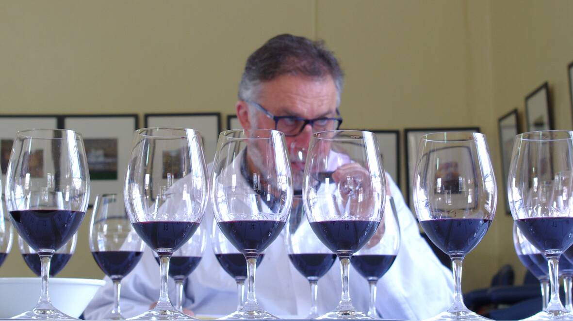 Ralph Kyte-Powell judging wine at J Ward during the Western Victorian Wine Challenge.