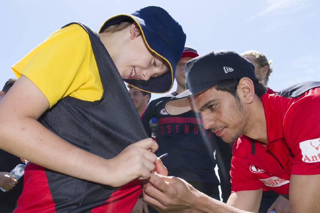 Ararat 800 Primary School student and keen Essendon supporter Cameron had his jumper signed by Jacob Long.