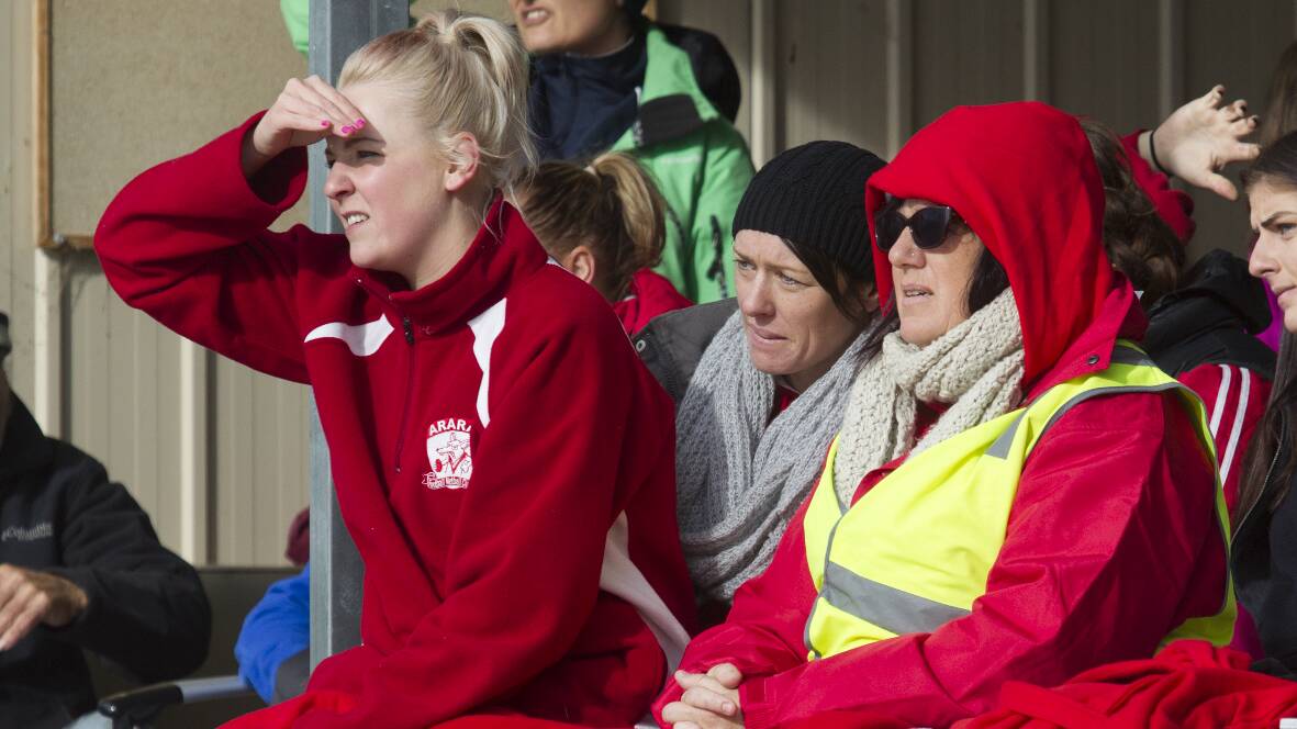 Tense moments at the netball for Jessie Shalders, Kate Bligh and Petrina Williamson.