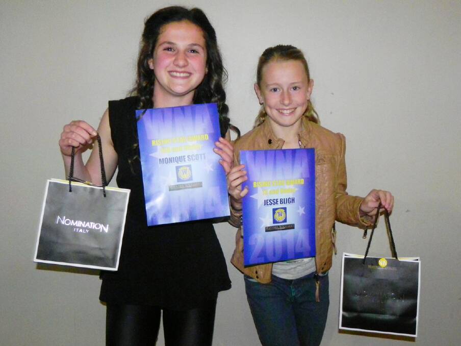 Rising star recipients Monique Scott (15 and under A) and Jessie Bligh (13 and unders).