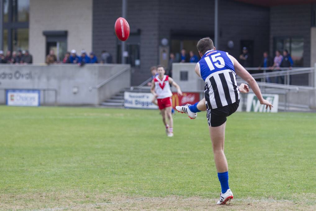 RELIABLE: Brayden Ison, pictured earlier this season, was among his side's best in its come-from-behind win against Dimboola on Saturday. Minyip-Murtoa fans and players were given a big scare when the winless Roos led for all but a minute of the contest. Picture: PETER PICKERING
