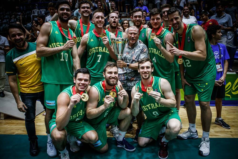 Mitch Creek and the Australian Boomers have claimed the 2017 Asia Cup. Picture: FIBA