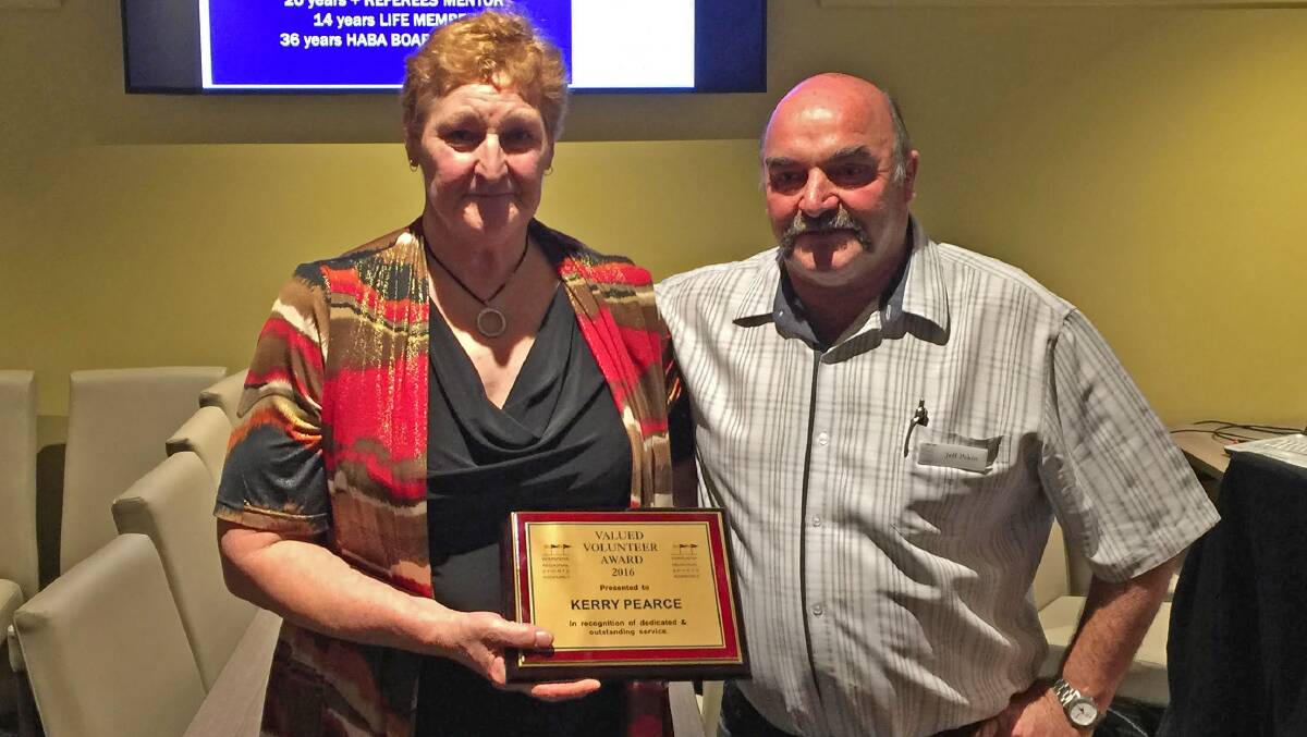 VALUED: Kerry Pearce was awarded WRSA valued volunteer of the year award for more than 30 years of work with Horsham Basketball. Picture: CONTRIBUTED