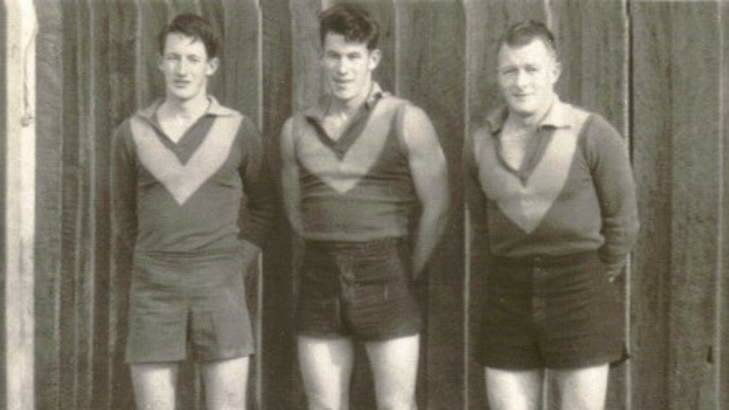 Football family: McCartney's father Graeme (right) and uncles Doc (left) and Billy (middle). Graeme played one game for Richmond but returned to Nyah because he didn't like the city.