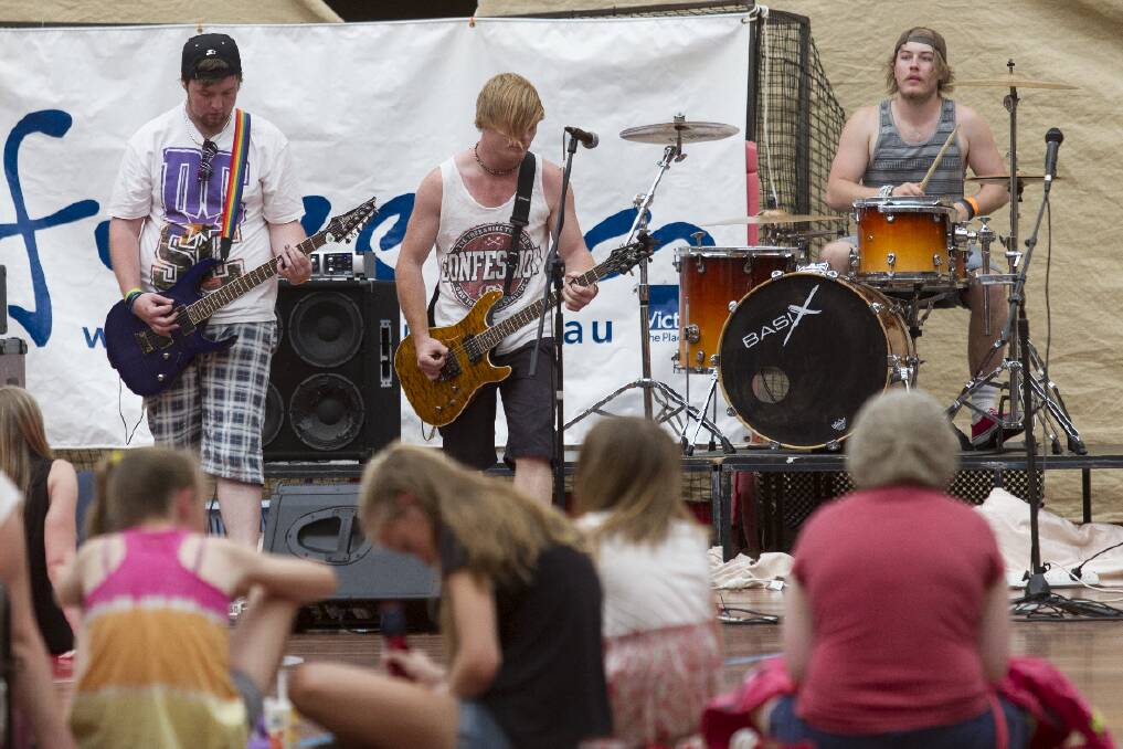 Horsham band Makeshift entertains at the YMCA during the Ararat Youth Exposure Festival.