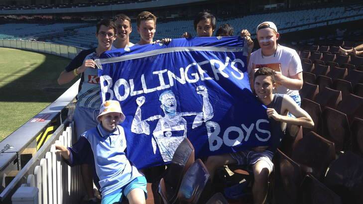 Well supported: the Bollinger Boys turned out in full voice at the SCG on Sunday. Photo: jmorrison@fairfaxmedia.com.au