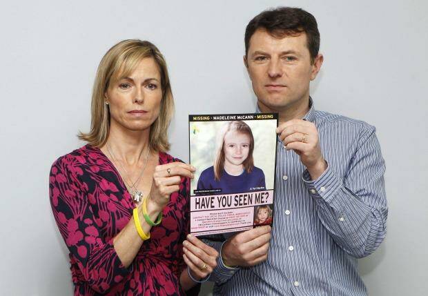 Kate and Gerry McCann hold a computer generated image of how their missing daughter Madeleine might look on May 2, 2012.