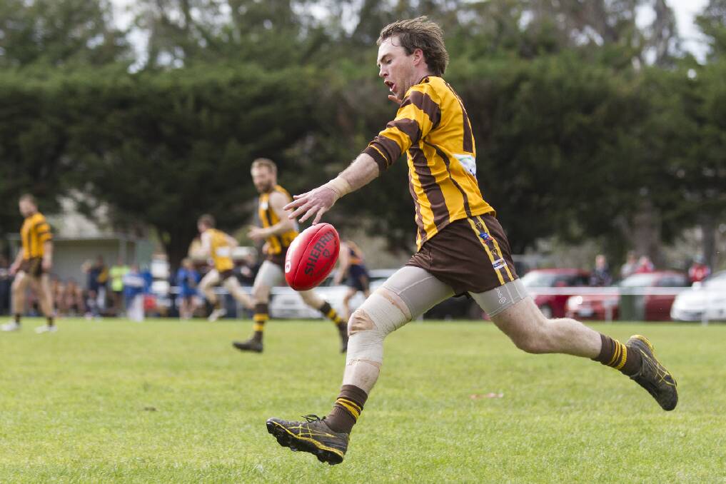 Tatyoon coach Jarrod Blandford was in blistering form against Hawkesdale/Macarthur at the weekend. Picture: PETER PICKERING.