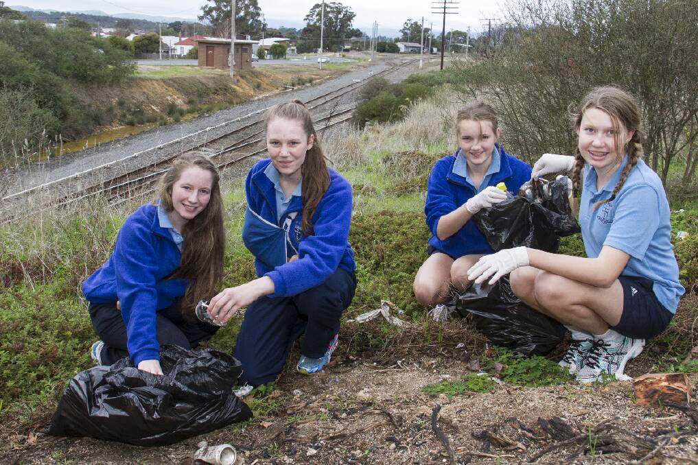 Helping keep Ararat clean are Marian College students Amy, Megan, Ebony and Courtley, who as part of a school program have taken a stand against littering in Ararat, collecting dozens of bags of rubbish and in the process making Ararat a more beautiful place in which to live.