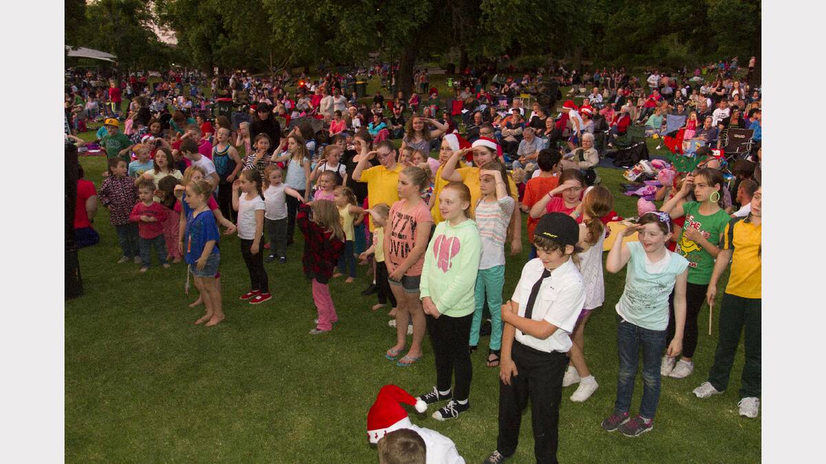 A good crowd at the Carols By Candlelight prior to the rain.