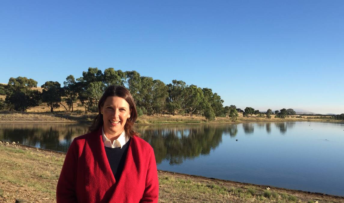 APPROVED: Ararat Rural City Council mayor Jo Armstrong at Greenhill Lake. The border of the development site is just over the hill behind her. Picture: KLAUS NANNESTAD