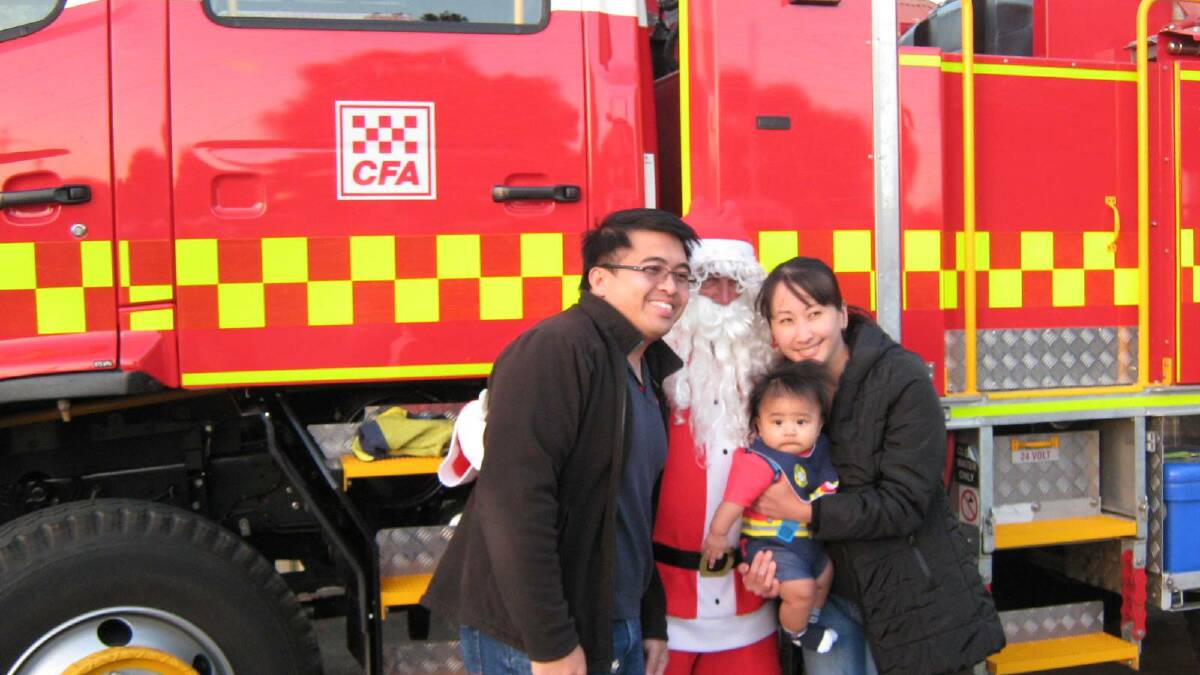 Santa has been a regular visit at the Ararat Fire Brigade in recent years. Picture: CONTRIBUTED