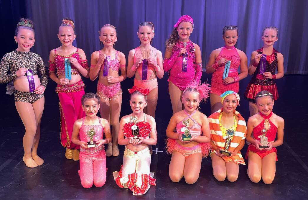 CENTRE STAGE: Under 8 and Under 10 Jazz Solo competitors. Picture: KARLY HARRIS