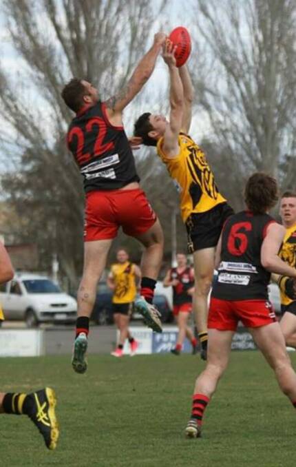FLYING HIGH: Ben Clay taking a mark for Royal Park. Picture: CONTIBUTED
