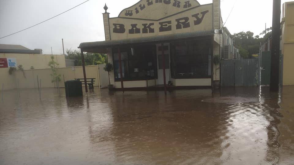 Willaura Bakery on Main Street narrowly avoided having floodwater enter the building. Picture: SUPPLIED