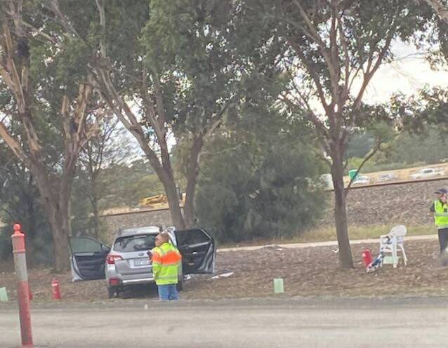 WESTERN HIGHWAY: Emergency service workers at the scene of the accident. Picture: CONTRIBUTED