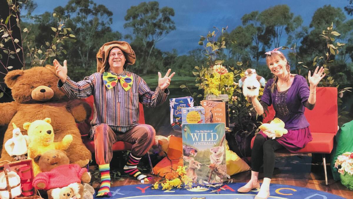 WORDPLAY: Grant Thomas and Kylee Whiting hosting Rhyme Time. Picture: CONTRIBUTED