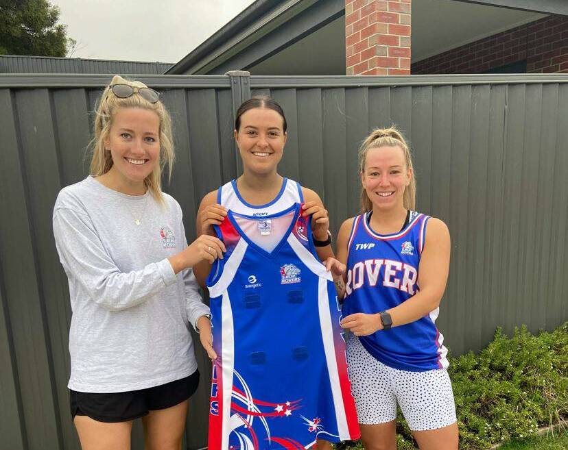 SIGNING ON: SMW Rovers netball coordinator Angela Brain, A Grade coach Courtney Guy, and long-time Rovers player Taylah Fisher. Picture: CONTIBUTED