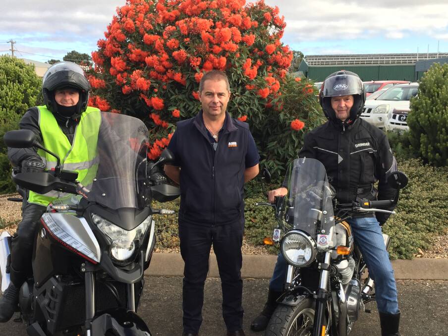READY TO RIDE: Grampians Ride to Remember chief marshal Phil Clark, committee chairman Dean Pinniger, and long-time ride participant Norm Clark