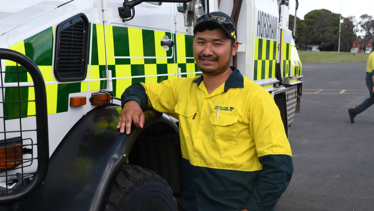 ON THE JOB: Project firefighter Kawtha Thawpay at Forest Fire Management Victoria's Horsham depot. Picture: ALEX DALZIEL