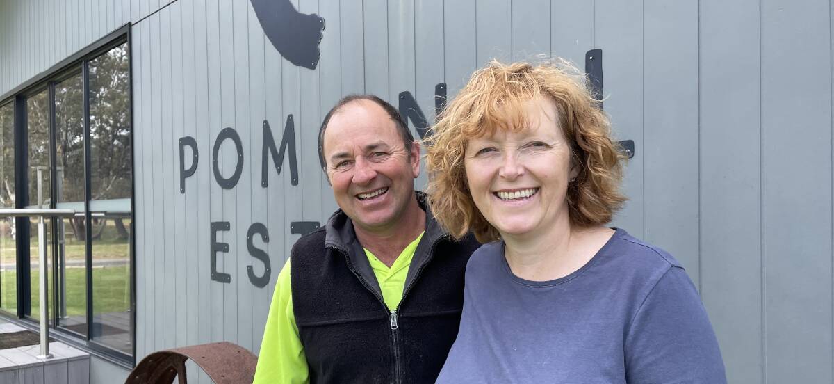 SMILING: Pomonal Estate owners Adam and Pepita Atchison have faced worker shortage issues of their own in 2021. Picture: TALLIS MILES