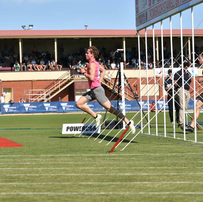 EXPRESS: Hamish Lindstrom finished with the fastest Stawell Gift time of the day. PICTURE: Karl Meyer
