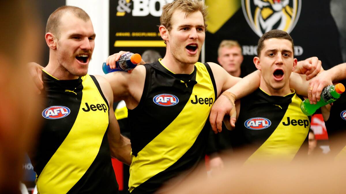 TIGERLAND: Astbury had plenty of opportunities to belt out Richmond's famous song between 2017 and 2020. Picture: RICHMOND FC MEDIA
