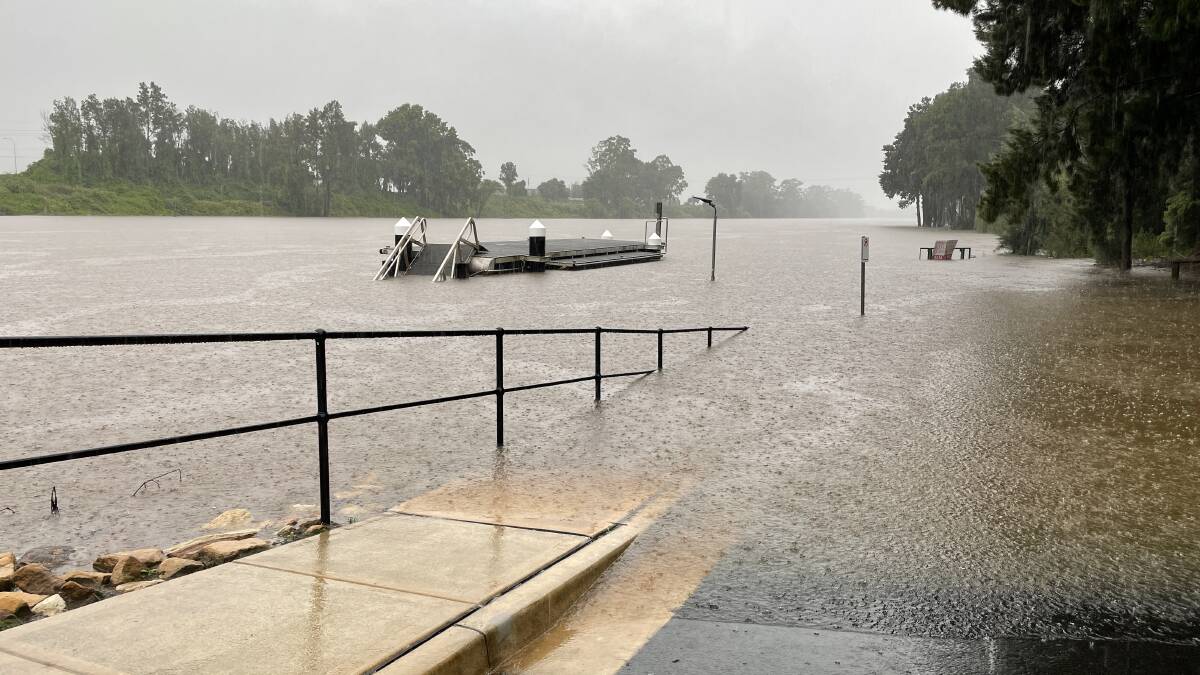 The boat ramp at Windsor on the Hawkesbury River, which was expected to flood on Wednesday night. Picture: Sarah Falson