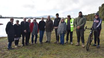 PROJECT: Angela Reynolds, Trish Ruthven, Tony Reynolds, Cecilia Farazle, Kerry Purcell, Chris Trayner, Morrie Allgood, Russell Harris, Mrs Hobbs, Stuart McKinnon, Josh Taurau and Peter Mayo at Green Hill Lake. Picture: JAMES HALLEY
