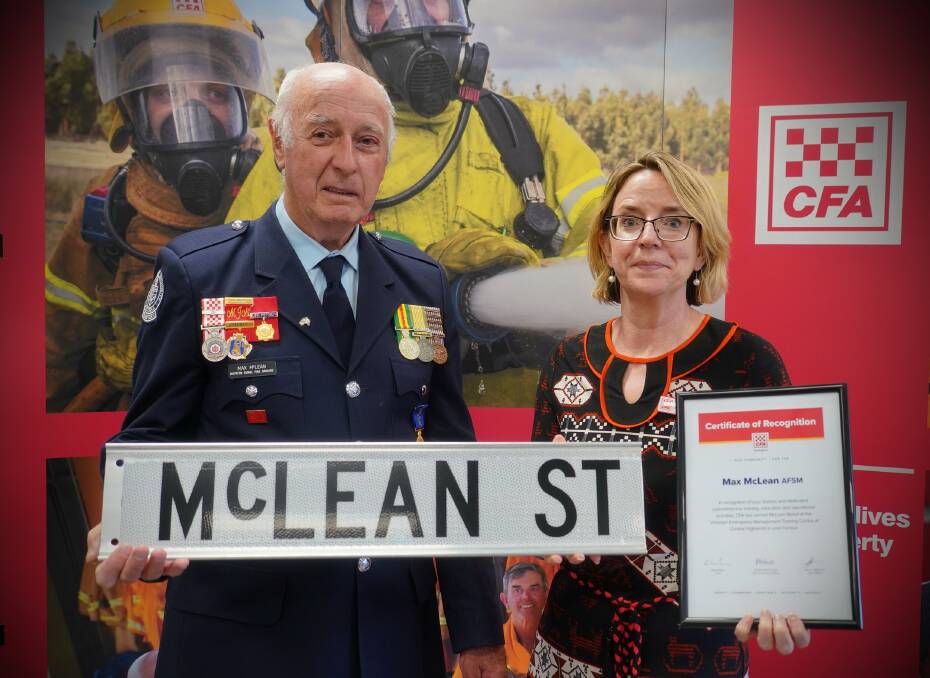  HONOUR: Group Training Officer for the Ararat Group Max McLean honoured. Picture: CONTRIBUTED, CFA.
