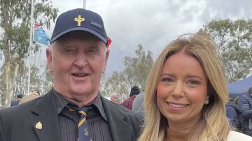 Vietnam veteran Tony Lawrence and his daughter Natalie Driller were at the Horsham ANZAC Day service in 2024. Picture by Sheryl Lowe