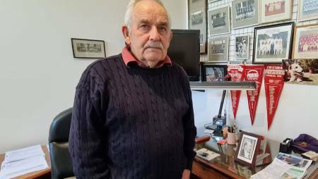 Alistair Stewart in his Buninyong office after the alleged robbery. Picture by Gabrielle Hodson. 