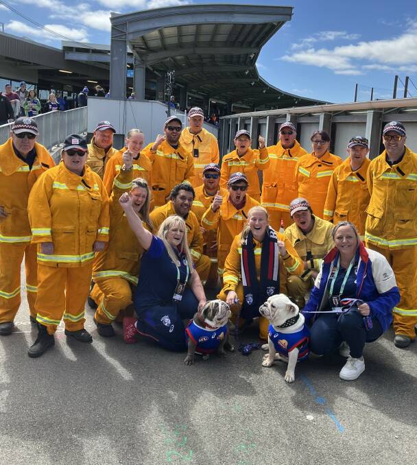 The Western Bulldogs gave tickets to 100 CFA volunteers as a way of saying thanks for their efforts. Picture supplied