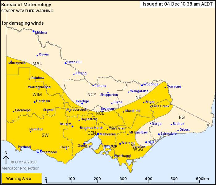 Severe weather warning issued for Ararat, Grampians