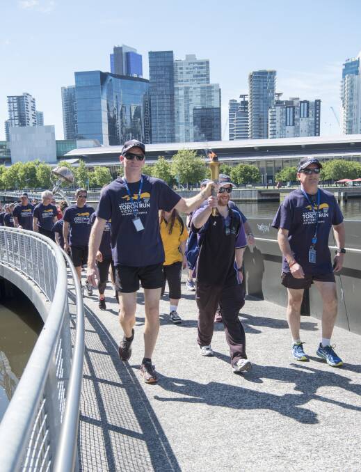 The 2016 Torch Run celebrating International Day of People with Disabilities in Melbourne. There will be a similar Torch Run in Ararat next week. Photo: LETR Victoria