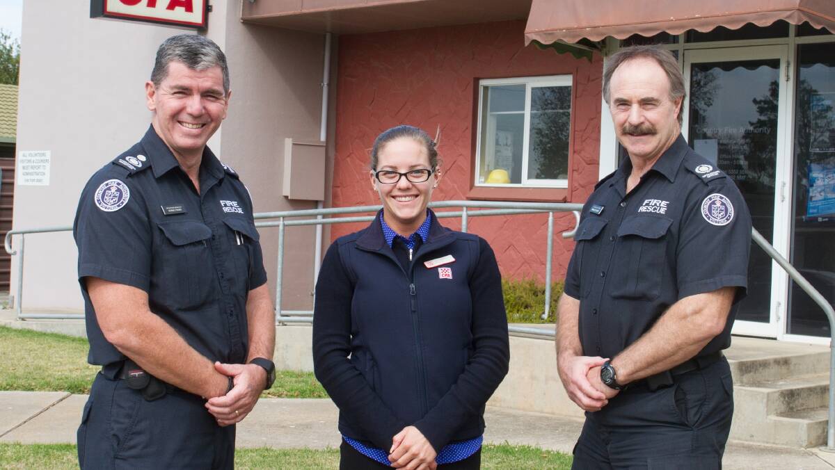 Office upgrade: CFA Ararat staff Bernie Fradd, Lizzie Jones and Neville Collins at the existing Barkly Street site. Photo: Peter Pickering