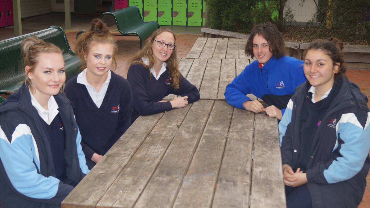 EMBARKING: Ararat College students Kate Curtis, Brooke Skuvnik, Rachael Burns, Joshua Fiegert and Isabel Kettle are preparing for a trip to Nepal. Picture: Jeremy Venosta