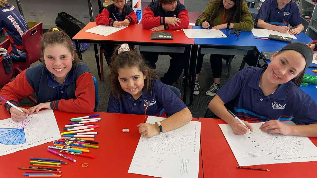 Grade six students Jordain Laurie, Marley Walker and Bree Hawker are glad to be back in the classroom at Horsham Primary School.