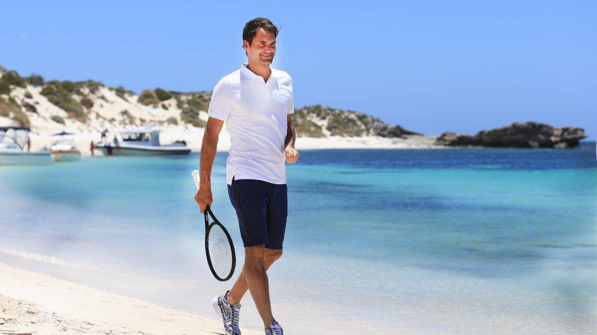 Roger Federer … on Rottnest Island during his last visit to Western Australia. 