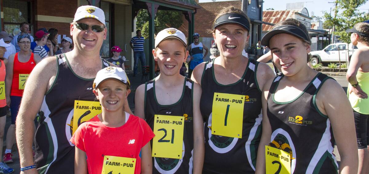 TEAM EFFORT: The run was a family affair for the McKinnis'. Pictured after the race are Brett, Gabrielle, Tom, Jane and Meg McKinnis. Pictures: PETER PICKERING