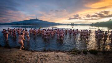 Close to 250 people participated in the Winter Solstice Charity Swim. Picture: Karleen Minney