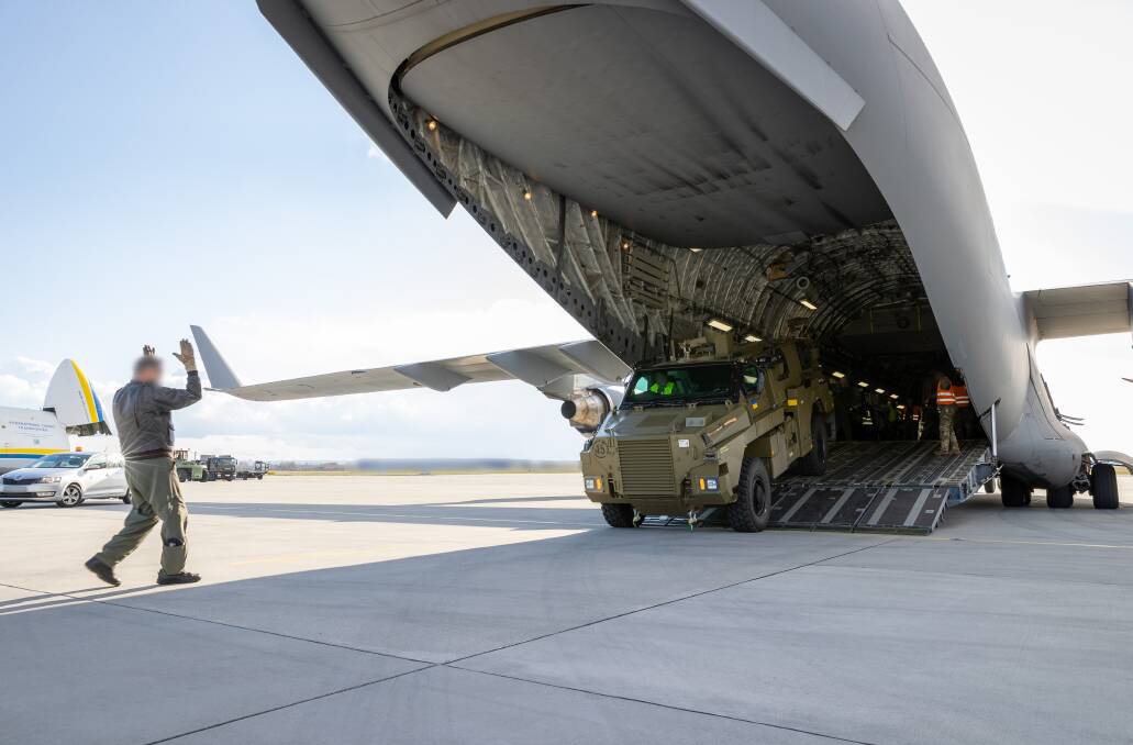A Bushmaster at an undisclosed European airport. Picture: SUPPLIED