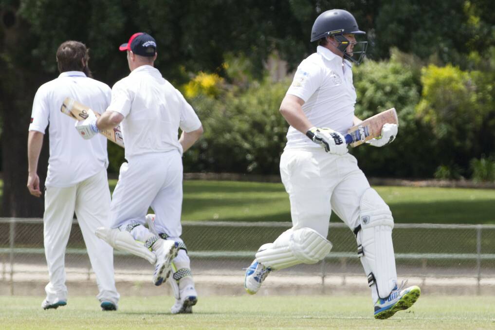 RUN RATE: Craig Marrow and Sam Cocks rack up the score. Picture: PETER PICKERING